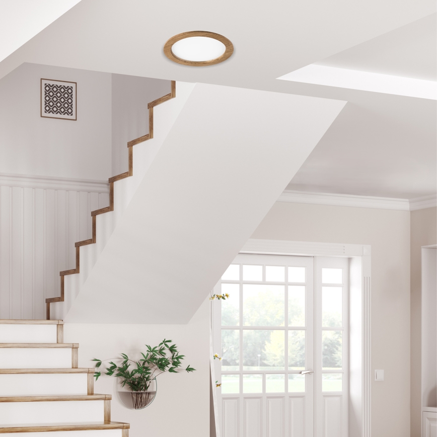 LED upotettava valo WOODY SPOT LED/23,5W/230V 4000K saksanpähkinä ø 23,5 cm