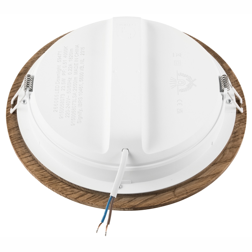 LED upotettava valo WOODY SPOT LED/23,5W/230V 4000K saksanpähkinä ø 23,5 cm