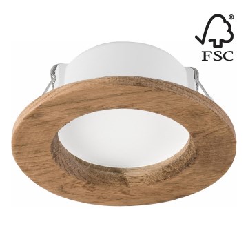 LED upotettava valo WOODY SPOT LED/5,5W/230V 4000K saksanpähkinä ø 10 cm