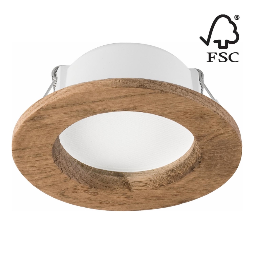 LED upotettava valo WOODY SPOT LED/5,5W/230V 4000K saksanpähkinä ø 10 cm