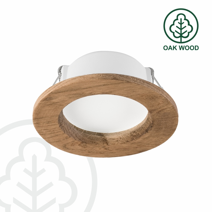 LED upotettava valo WOODY SPOT LED/5,5W/230V 4000K saksanpähkinä ø 10 cm