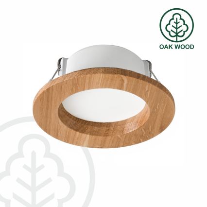 LED upotettava valo WOODY SPOT LED/5,5W/230V 4000K tammi ø 10 cm