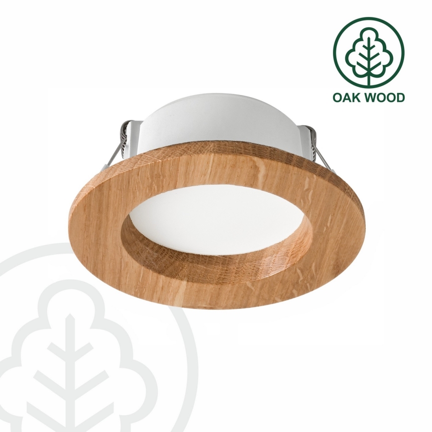 LED upotettava valo WOODY SPOT LED/5,5W/230V 4000K tammi ø 10 cm
