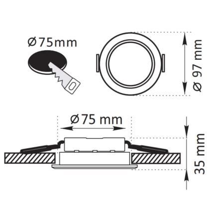 LED upotettava valo ZOE LED/4,8W/230V musta