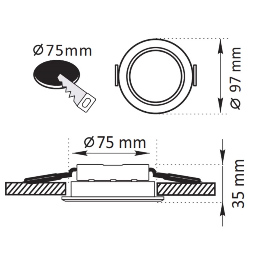 LED upotettava valo ZOE LED/4,8W/230V musta