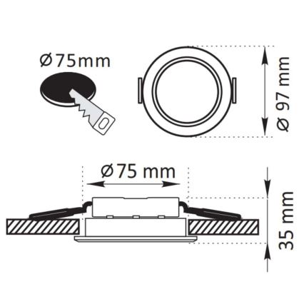 LED upotettava valo ZOE LED/4,8W/230V valkoinen