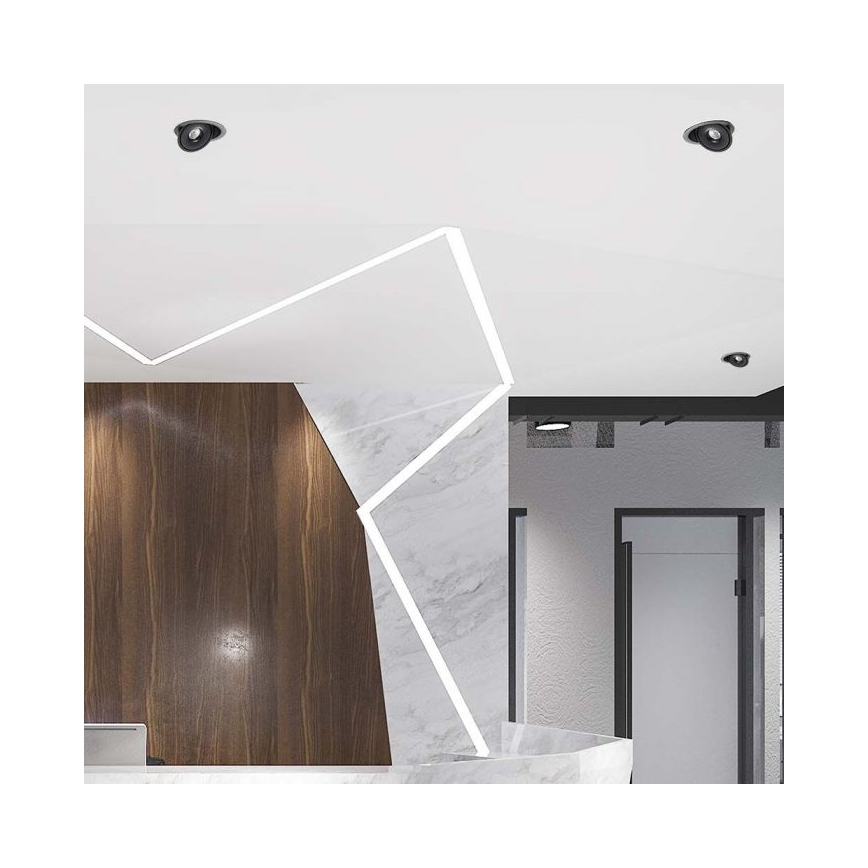 LED Upotettu kohdevalo LED/12W/230V 3000/4000/6400K halkaisija 12 cm musta