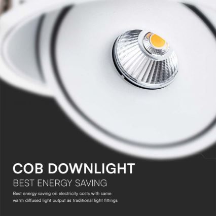 LED Upotettu kohdevalo LED/12W/230V 3000/4000/6400K halkaisija 12 cm valkoinen