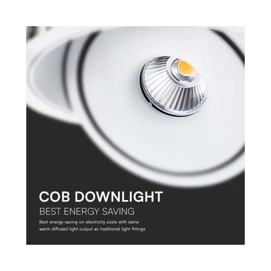 LED Upotettu kohdevalo LED/12W/230V 3000/4000/6400K halkaisija 12 cm valkoinen