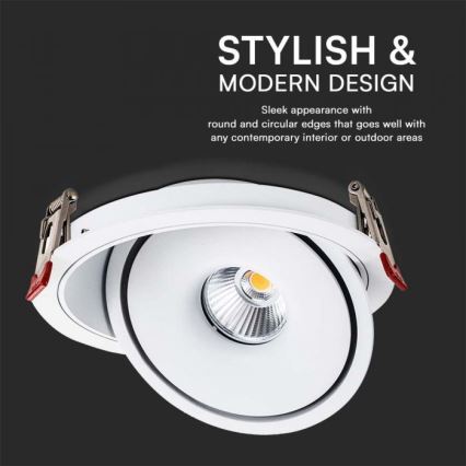 LED Upotettu kohdevalo LED/12W/230V 3000/4000/6400K halkaisija 12 cm valkoinen