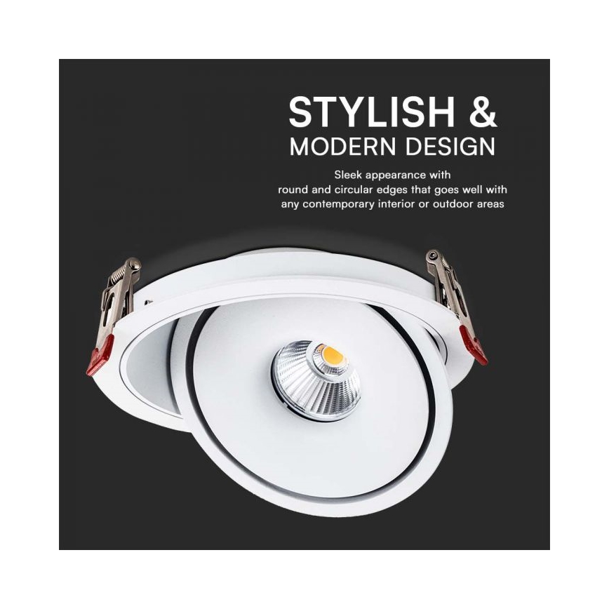 LED Upotettu kohdevalo LED/12W/230V 3000/4000/6400K halkaisija 12 cm valkoinen