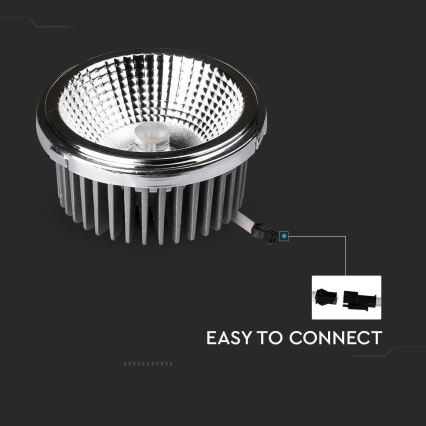 LED Upotettu kohdevalo LED/20W/230V 4000K 40°/20° halkaisija 11 cm kiiltävä kromi