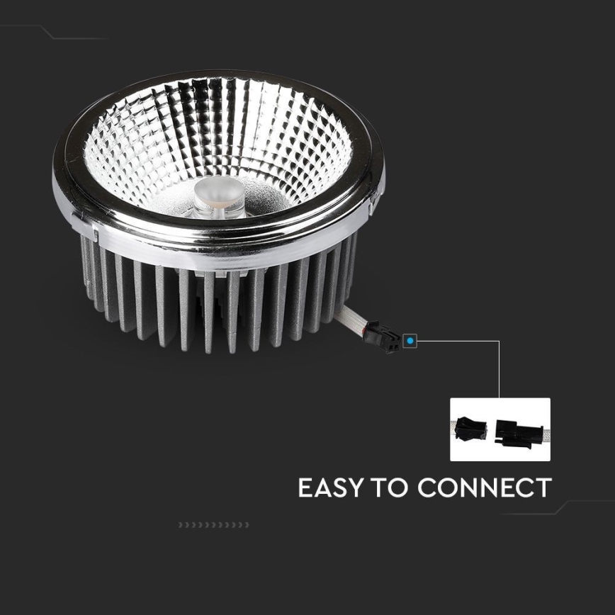 LED Upotettu kohdevalo LED/20W/230V 4000K 40°/20° halkaisija 11 cm kiiltävä kromi