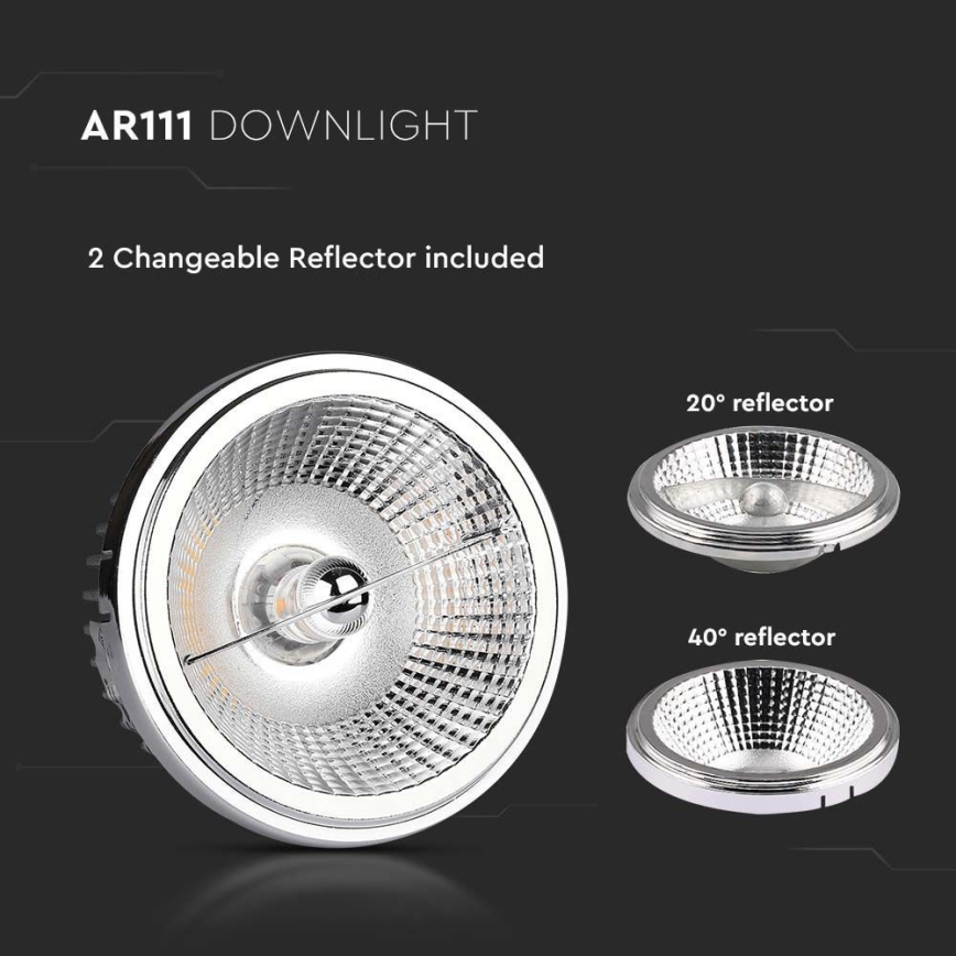 LED Upotettu kohdevalo LED/20W/230V 4000K 40°/20° halkaisija 11 cm kiiltävä kromi