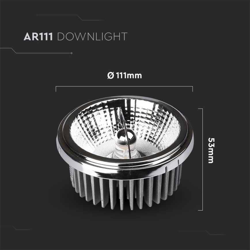 LED Upotettu kohdevalo LED/20W/230V 4000K 40°/20° halkaisija 11 cm kiiltävä kromi