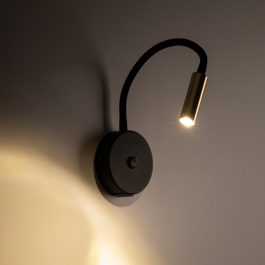 LED USB seinävalaisin port LAGOS 1xG9/3W/5V 4000K musta/kulta