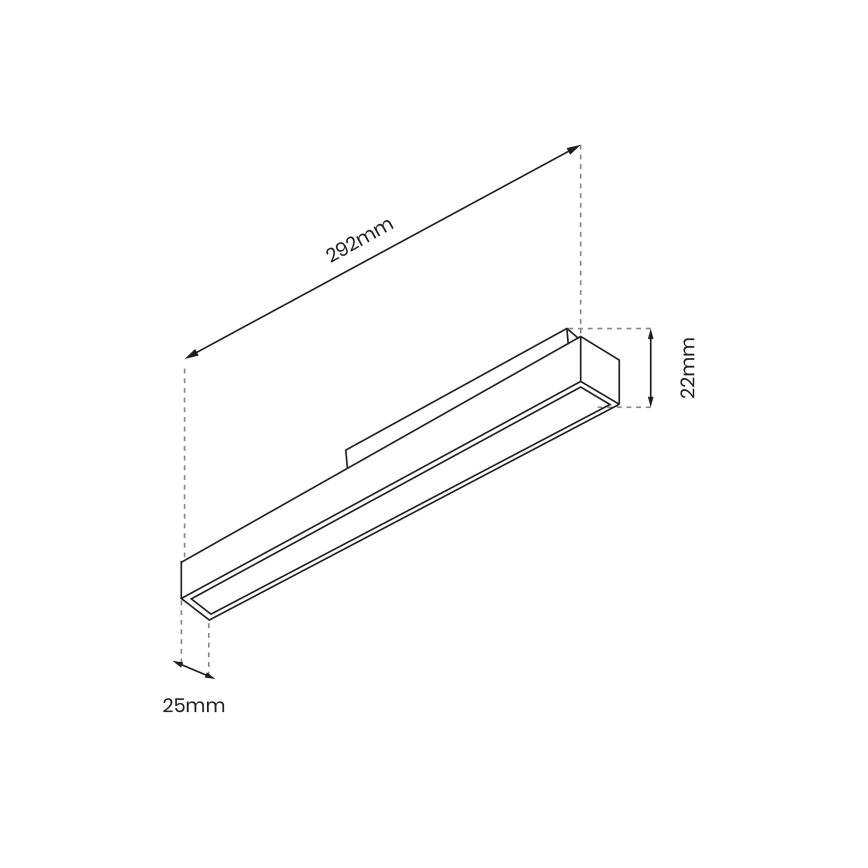 LED-valaisin kiskojärjestelmään MAGNEETTINEN KISKO 1xLED / 12W / 48V