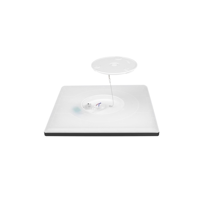 LED Kylpyhuoneen valaisin liike- ja hämärätunnistimella NIVERA LED/12W/230V IP54 3000/4000/6000K 22,5x22,5 cm musta + kauko-ohjaus