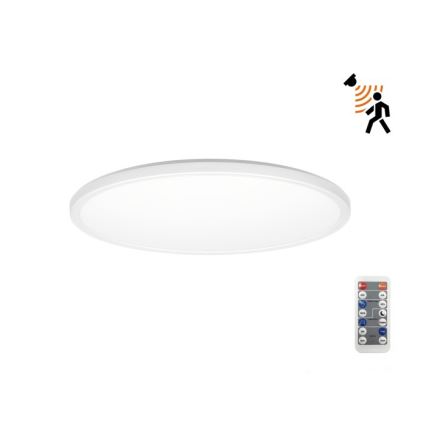 LED Kylpyhuoneen valaisin liike- ja hämärätunnistimella NIVERA LED/12W/230V IP54 3000/4000/6000K halkaisija 22,5 cm valkoinen + kauko-ohjaus