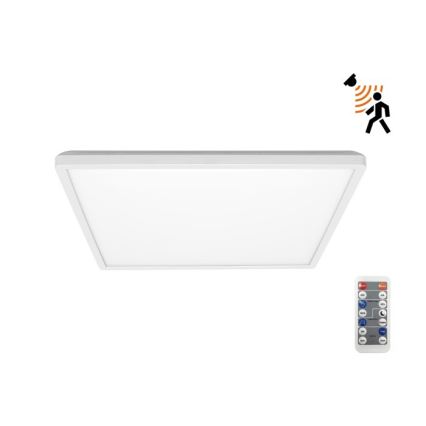LED Kylpyhuoneen valaisin liike- ja hämärätunnistimella NIVERA LED/24W/230V IP54 3000/4000/6000K 30x30 cm valkoinen + kauko-ohjaus