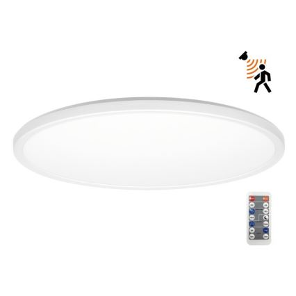 LED Kylpyhuoneen valaisin liike- ja hämärätunnistimella NIVERA LED/32W/230V IP54 3000/4000/6000K halkaisija 42 cm valkoinen + kauko-ohjaus