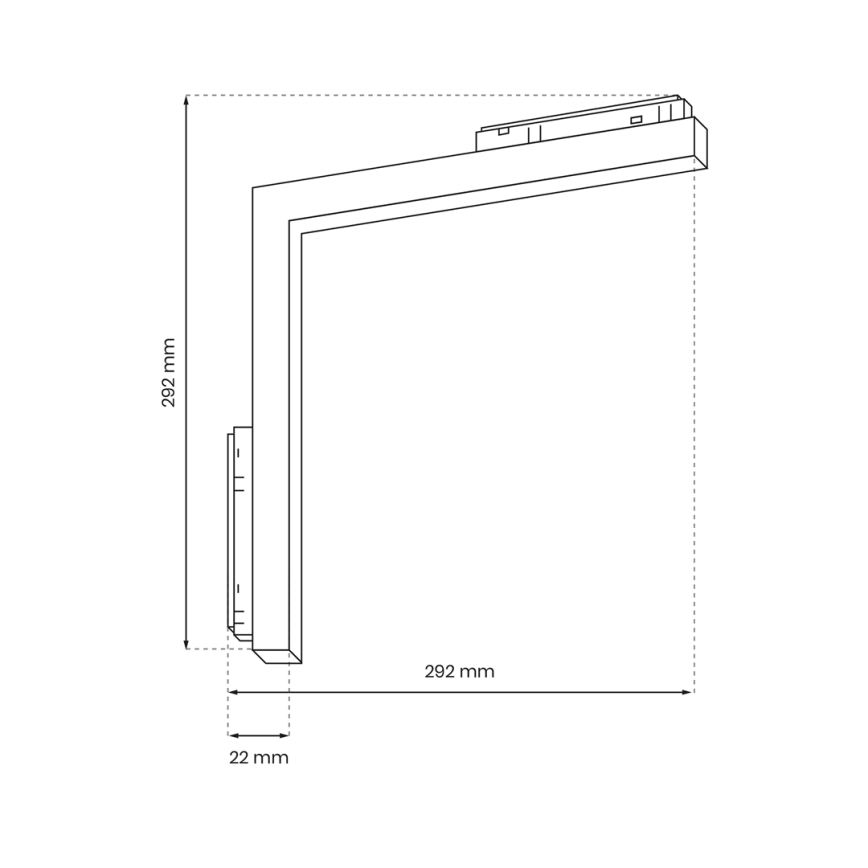 LED-valo kiskojärjestelmään MAGNETIC TRACK L-DOWN LED/24W/48V 4000K musta