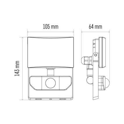 LED Valonheitin anturilla LED/10,5W/230V IP54
