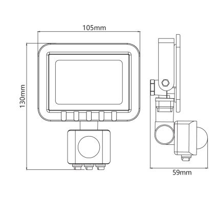 LED-valonheitin anturilla LED/10W/230V IP65