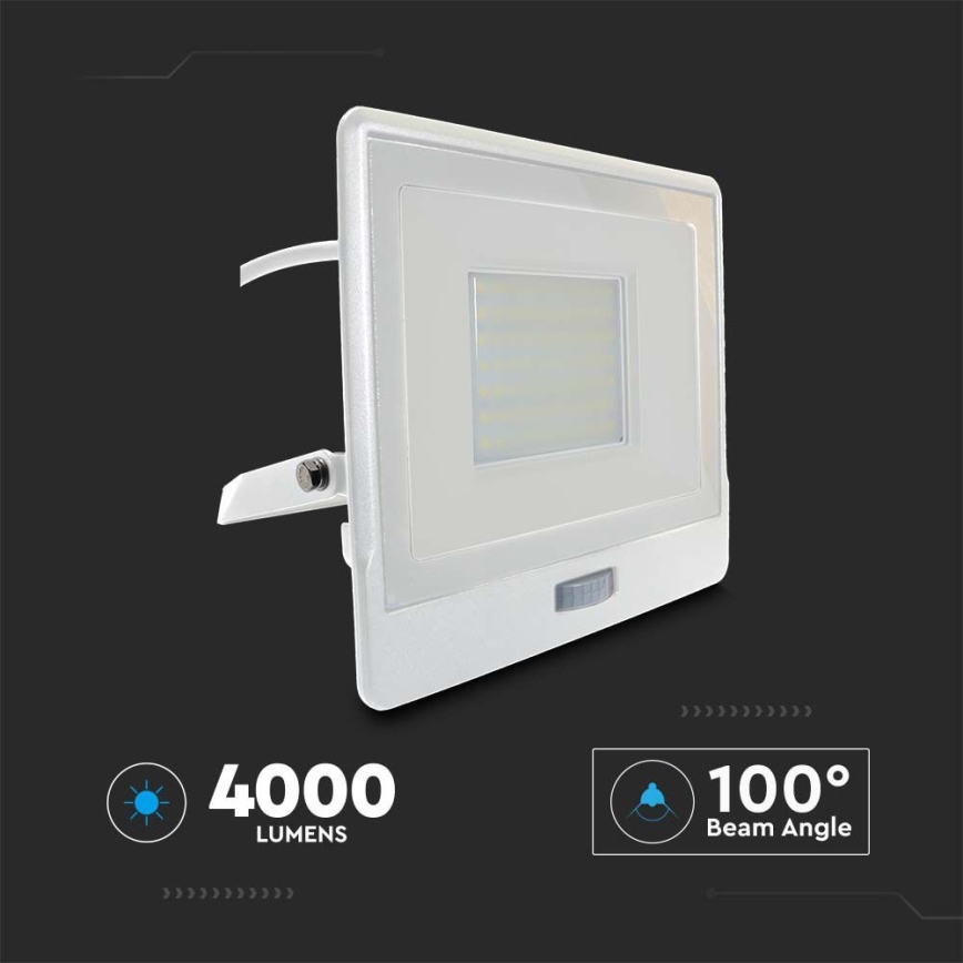 LED-valonheitin anturilla LED/50W/230V 4000K IP65 valkoinen