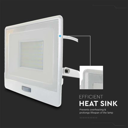 LED-valonheitin anturilla LED/50W/230V 4000K IP65 valkoinen