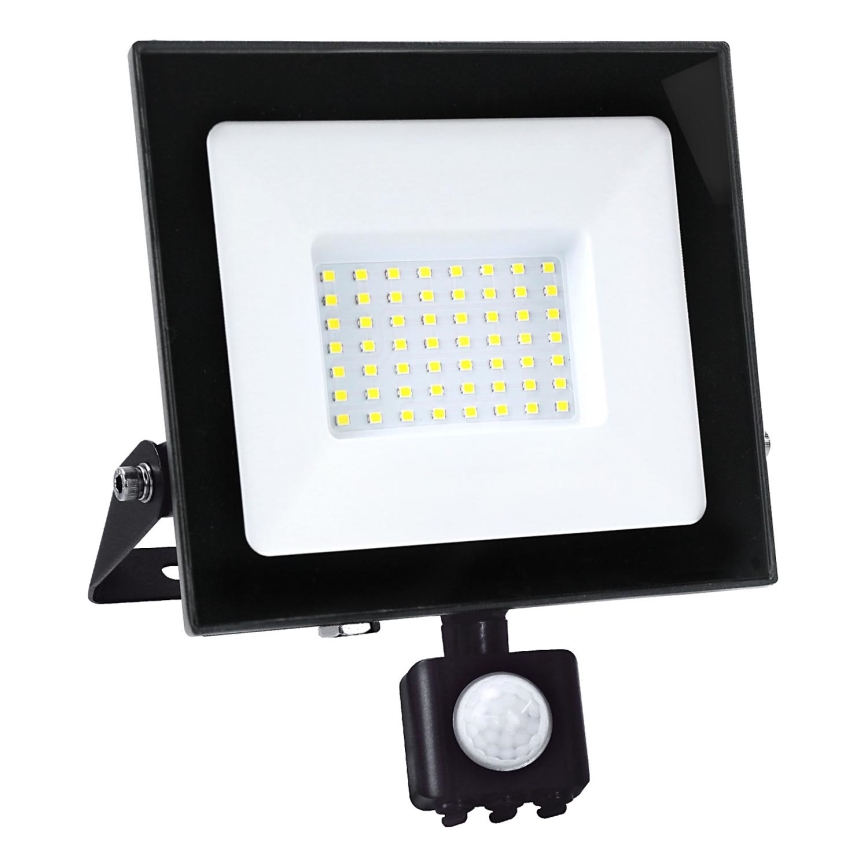 LED-valonheitin anturilla LED/50W/230V 6500K IP44 musta