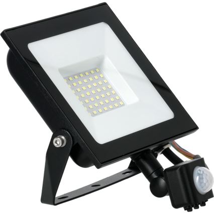 LED-valonheitin anturilla LED/50W/230V 6500K IP44 musta