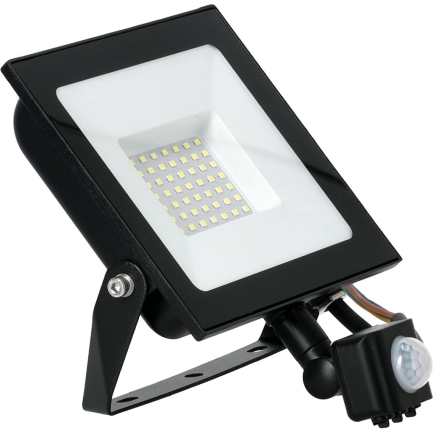 LED-valonheitin anturilla LED/50W/230V 6500K IP44 musta