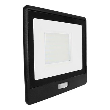 LED-valonheitin anturilla LED/50W/230V 6500K IP65 musta