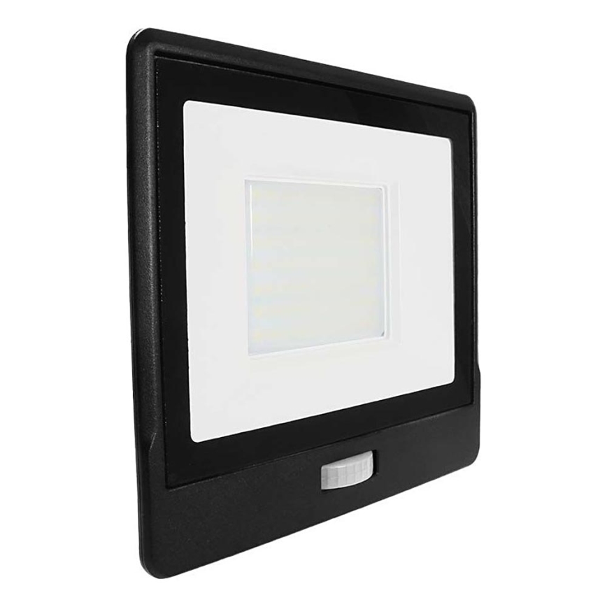 LED-valonheitin anturilla LED/50W/230V 6500K IP65 musta