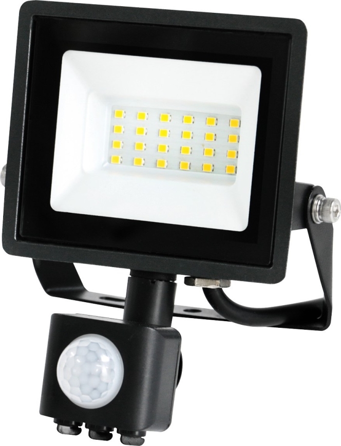 LED-valonheitin anturilla MHC LED/20W/230V IP44 6500K musta