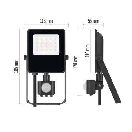 LED-valonheitin anturilla VISIO LED/10W/230V 4000K IP65