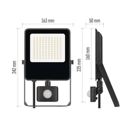 LED-valonheitin anturilla VISIO LED/50W/230V 4000K IP65