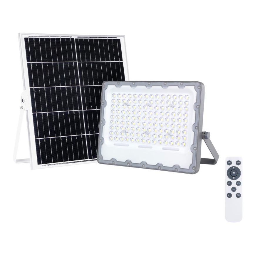 LED-valonheitin aurinkopaneelilla FOCUS 100W/15000 mAh 3,2V 6000K IP65 + Kaukosäädin