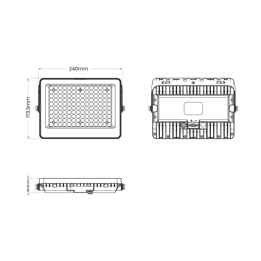LED-valonheitin aurinkopaneelilla FOCUS 100W/15000 mAh 3,2V 6000K IP65 + Kaukosäädin