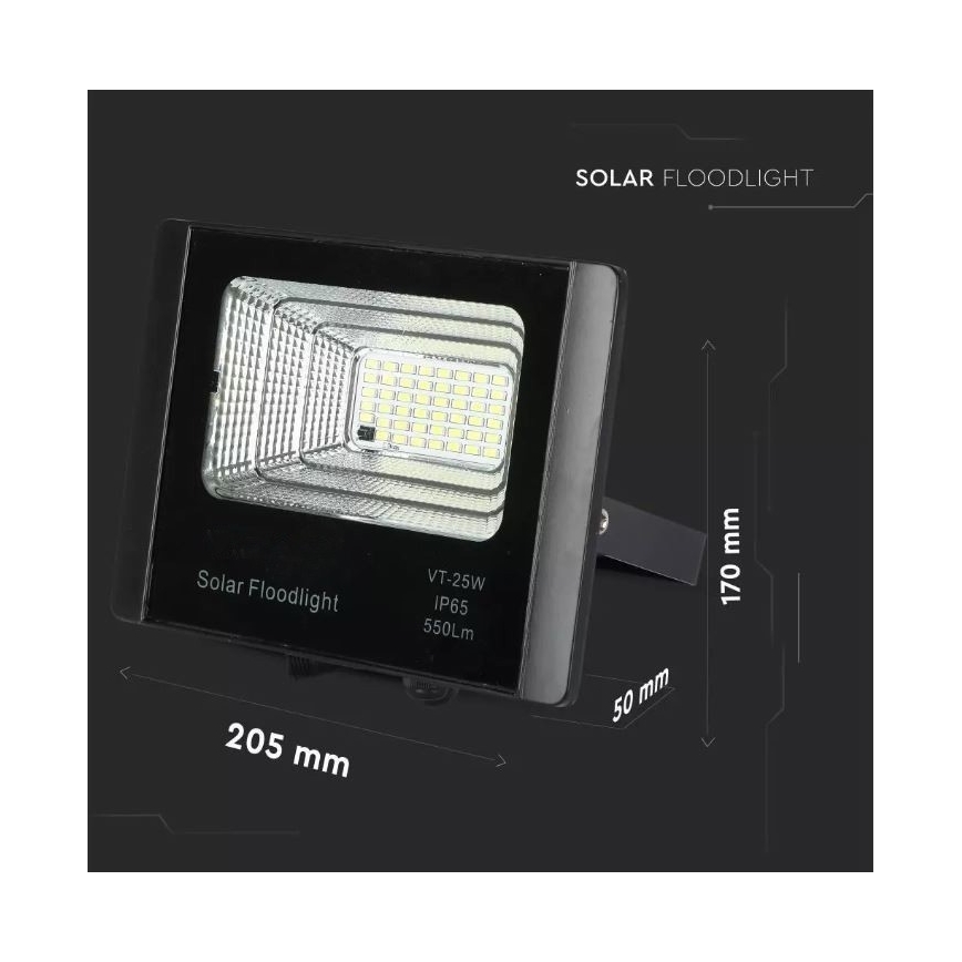 LED-valonheitin aurinkopaneelilla LED / 12W / 3,2V 6000K IP65 + kaukosäädin