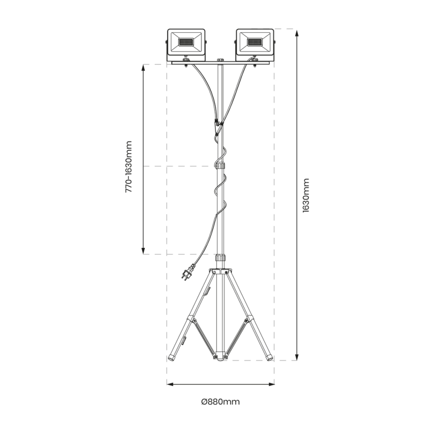 LED Valonheitin jalustalla 2xLED/30W/230V 4000K IP44