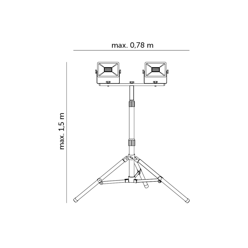 LED-valonheitin jalustalla 2xLED/30W/230V IP65
