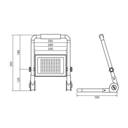 LED Valonheitin jalustalla ADVIVE WORK LED/100W/230V IP65