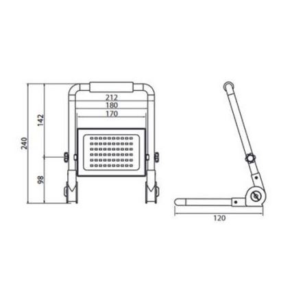 LED Valonheitin jalustalla ADVIVE WORK LED/50W/230V IP65
