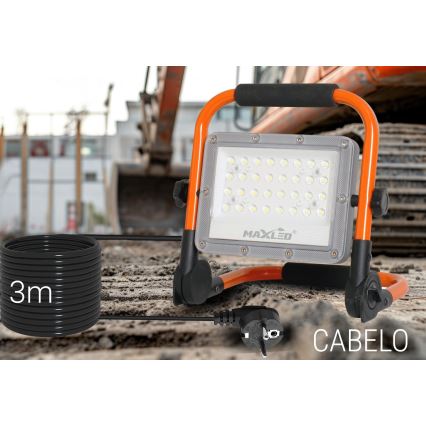 LED Valonheitin jalustalla LED/50W/230V 5000K IP65 oranssi