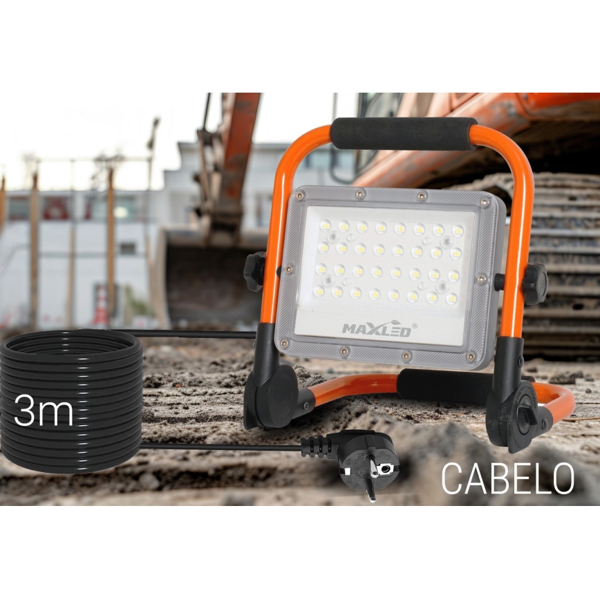 LED Valonheitin jalustalla LED/50W/230V 5000K IP65 oranssi