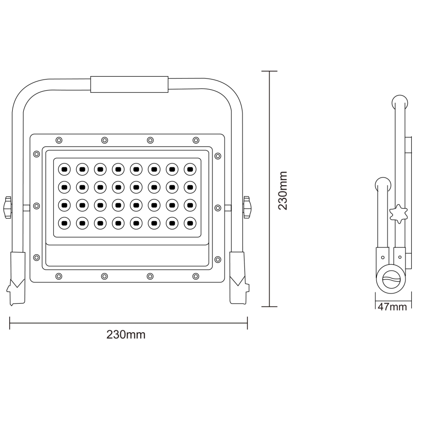 LED Valonheitin jalustalla LED/50W/230V 5000K IP65 oranssi