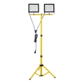 LED Valonheitin jalustalla TIGRA 2xLED/100W/230V 4000K IP54 musta/keltainen
