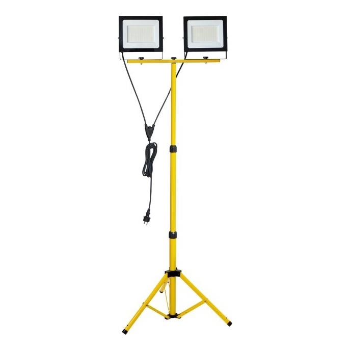 LED Valonheitin jalustalla TIGRA 2xLED/100W/230V 4000K IP54 musta/keltainen